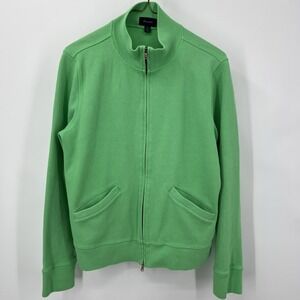 Faconnable Women's Green Full Zip Sweater Large 100% Cotton Hong Kong